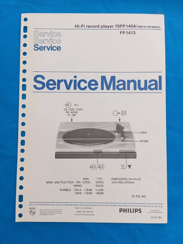 Philips 70fp140a record - 70fp140a, hi-fi
