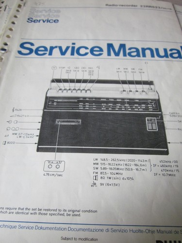 Philips radio recorder 22rr523 - philips,