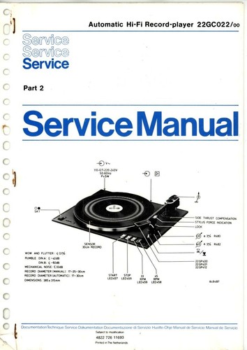 Philips manuale servizio - manuale, di